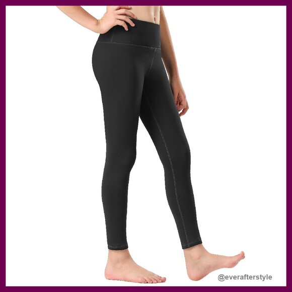Fleece Lined Leggings High Waist Warm Winter Athletic Yoga Pants with Pocket